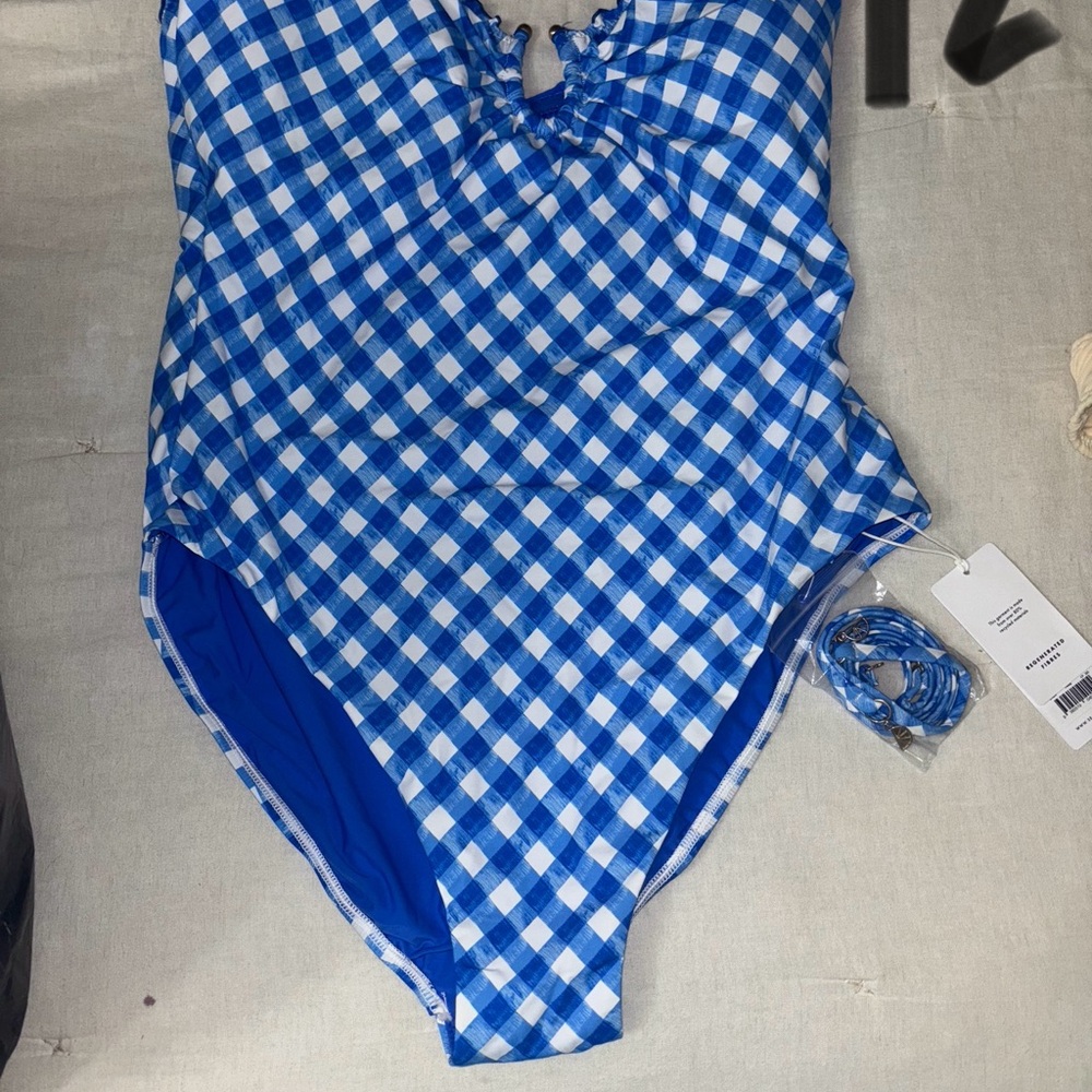 Blue Checkered Swimsuit